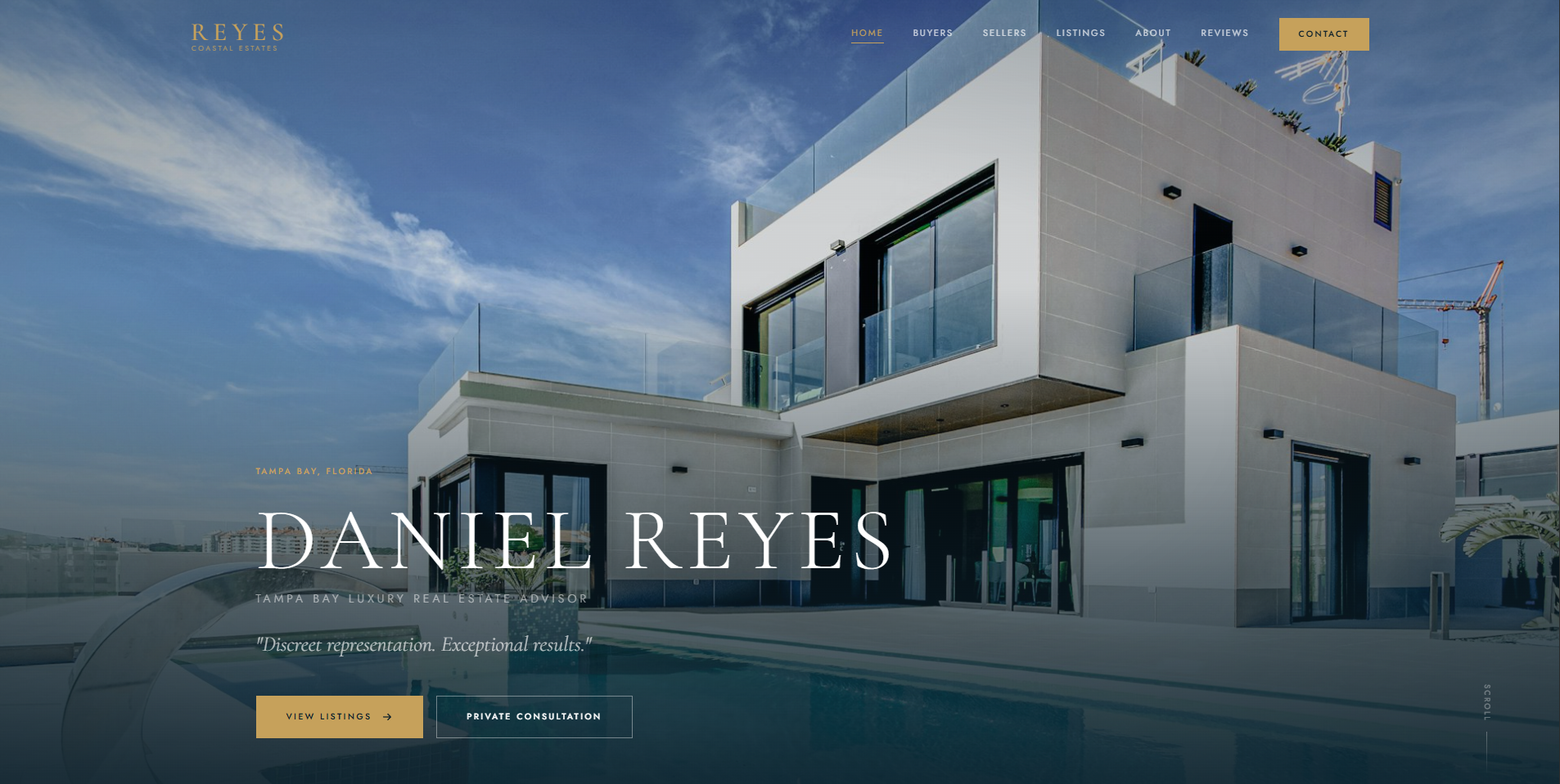 Reyes Coastal Estates website — Tampa, FL — built by Nolan Rauscher